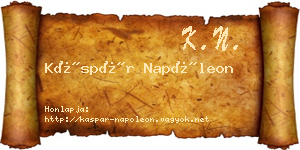Káspár Napóleon névjegykártya